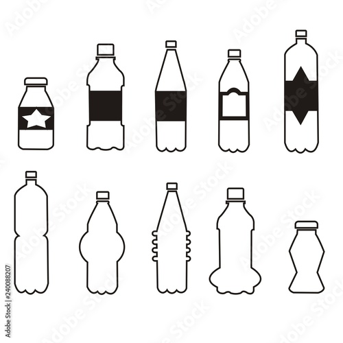 set of bottle design template