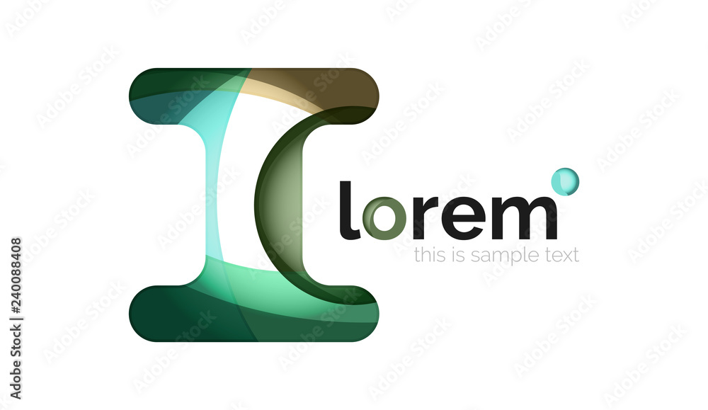 Abstract geometric design logo made of flowing elements Abstract geometric design logo made of flowing elements