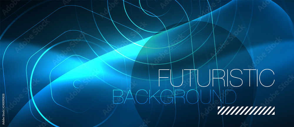 Neon glowing lines, magic energy space blue light concept, abstract background wallpaper design Neon glowing lines, magic energy space blue light concept, abstract background wallpaper design