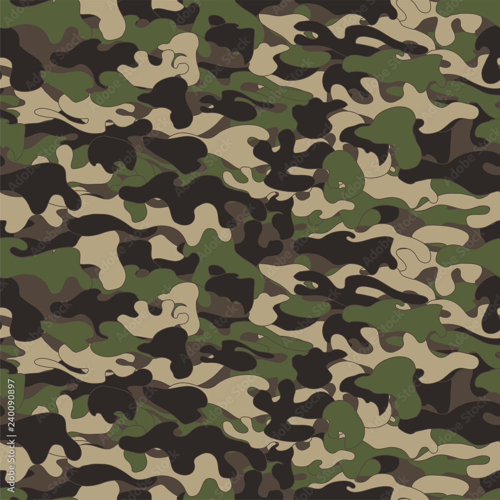 Camouflage background. Seamless pattern.Vector. 迷彩パターン