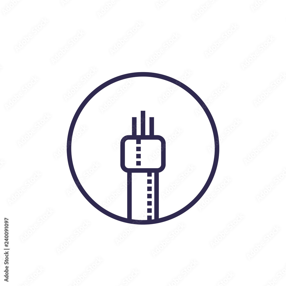 optic fiber cable icon, linear vector optic fiber cable icon, linear vector