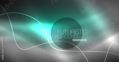 Neon lines wave background. Abstract composition