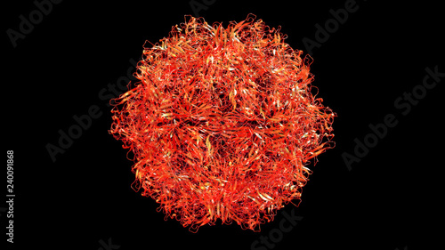 3D CG rendered image of scientifically accurate Feline Panleukopenia Virus (cat distemper virus) Capsid Structure based on PDB : 1FPV (ribbon style)