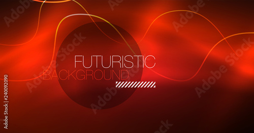 Neon lines wave background. Abstract composition