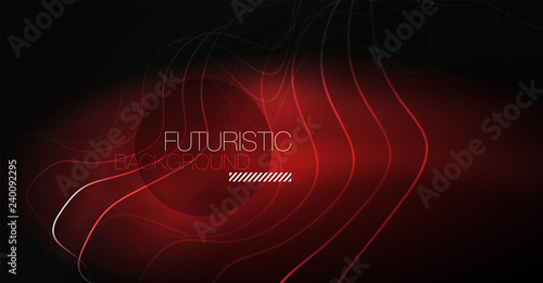 Neon lines wave background. Abstract composition