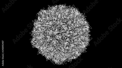 3D CG rendered image of scientifically accurate Polio Virus Capsid Structure based on PDB : 2PLV (ribbon occlusion style)