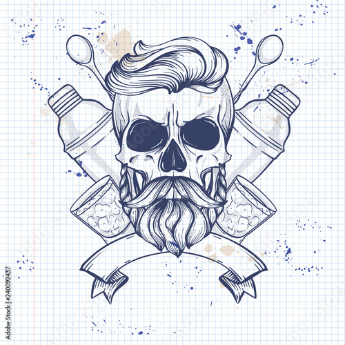 Sketch, barman skull