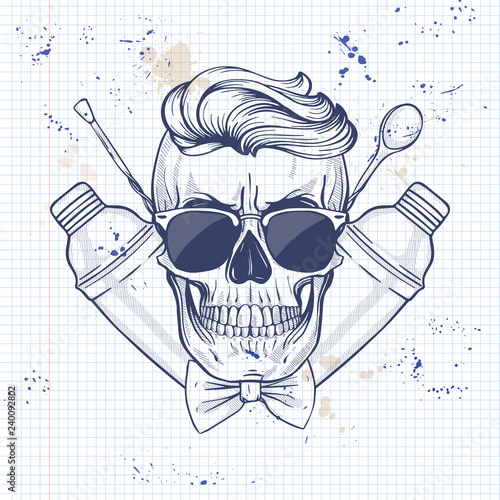 Sketch, barman skull