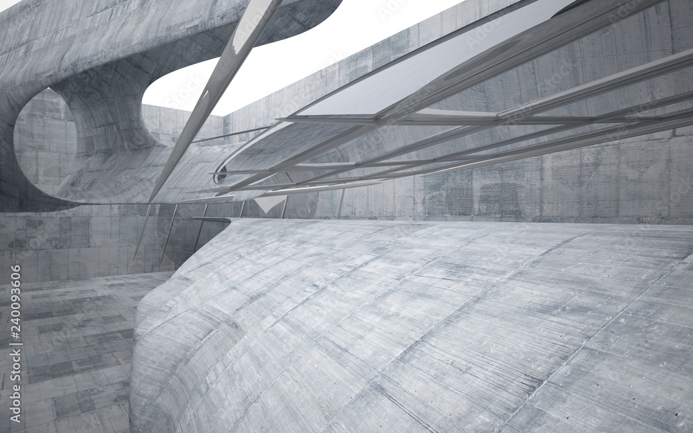 Empty dark abstract concrete smooth interior . Architectural background. 3D illustration and rendering Empty dark abstract concrete smooth interior . Architectural background. 3D illustration and rendering