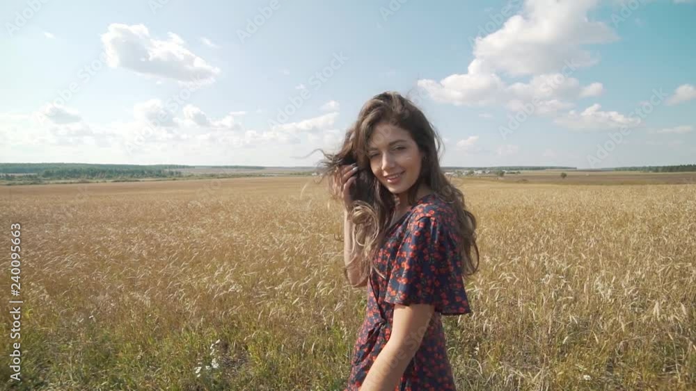 Portrait of young girl in summer field Portrait of young girl in summer field