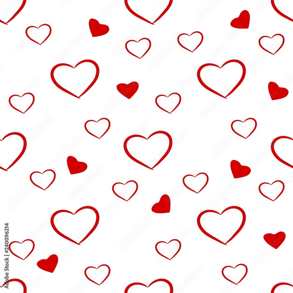 Seamless hearts drawing pattern vector Seamless hearts drawing pattern vector