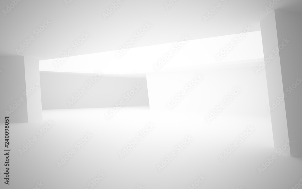 Abstract white interior of the future, with neon lighting. 3D illustration and rendering Abstract white interior of the future, with neon lighting. 3D illustration and rendering