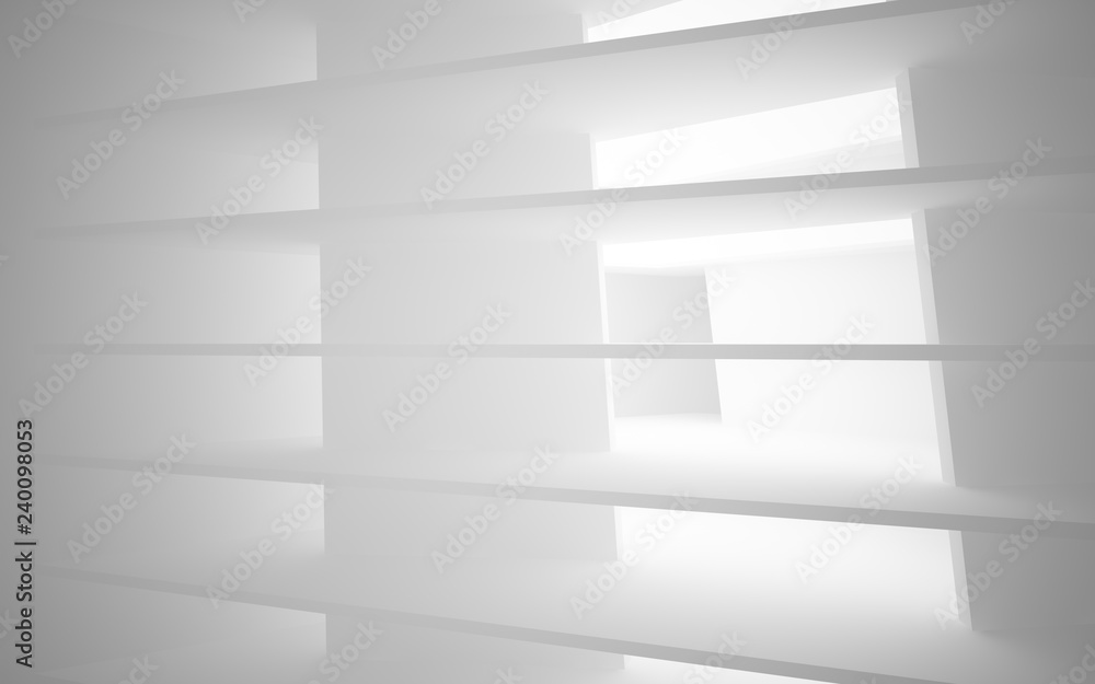 Abstract white interior of the future, with neon lighting. 3D illustration and rendering Abstract white interior of the future, with neon lighting. 3D illustration and rendering