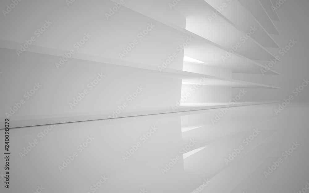 Abstract white interior of the future, with neon lighting. 3D illustration and rendering Abstract white interior of the future, with neon lighting. 3D illustration and rendering