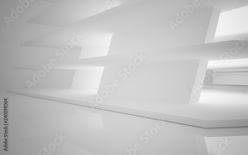 Wallpaper Mural Abstract white interior of the future, with neon lighting. 3D illustration and rendering Torontodigital.ca