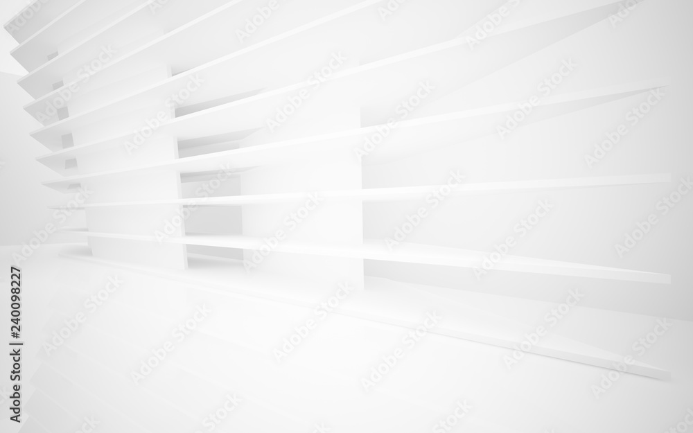 Abstract white interior of the future. 3D illustration and rendering Abstract white interior of the future. 3D illustration and rendering