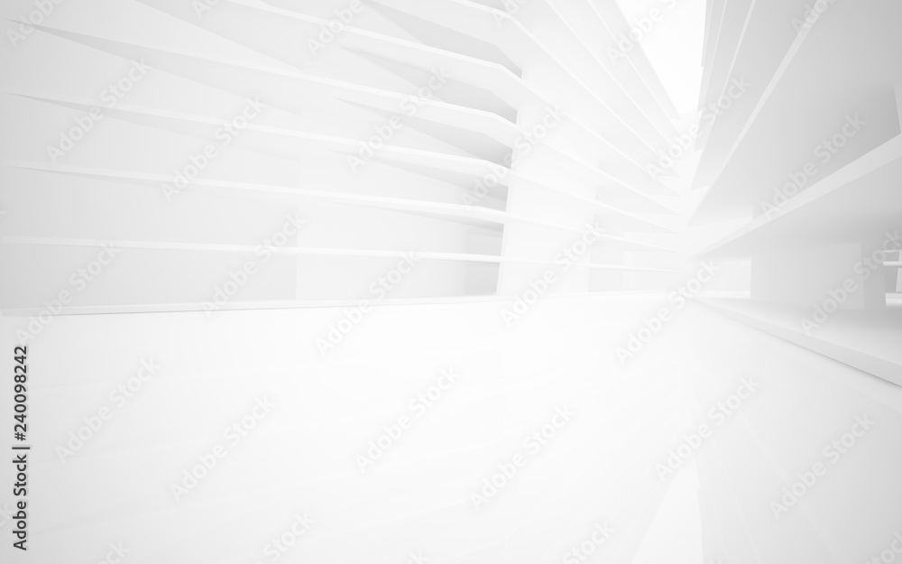 Abstract white interior of the future. 3D illustration and rendering Abstract white interior of the future. 3D illustration and rendering