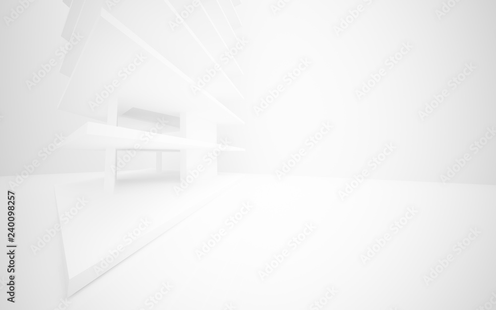 Abstract white interior of the future. 3D illustration and rendering Abstract white interior of the future. 3D illustration and rendering