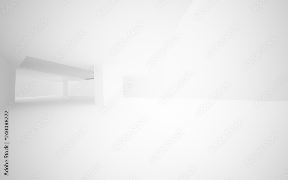 Fototapeta premium Abstract white interior of the future. 3D illustration and rendering