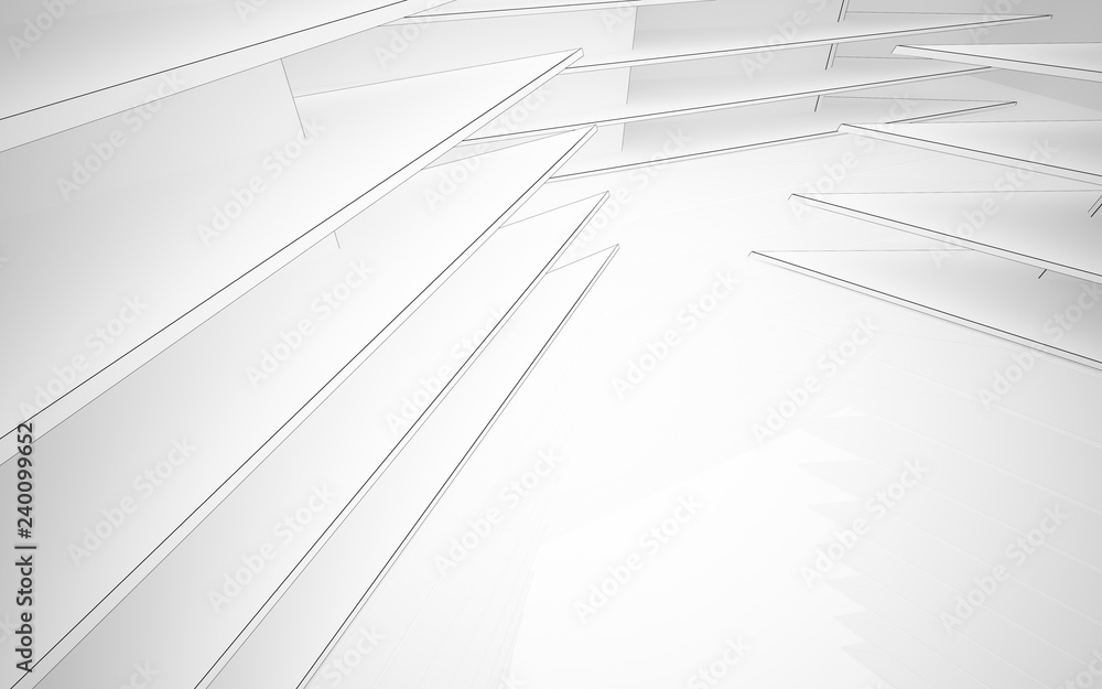 Abstract white interior highlights future. Polygon drawing . Architectural background. 3D illustration and rendering Abstract white interior highlights future. Polygon drawing . Architectural background. 3D illustration and rendering