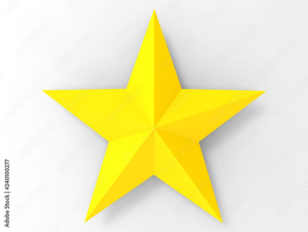 3D render - bright yellow star 3D render - bright yellow star