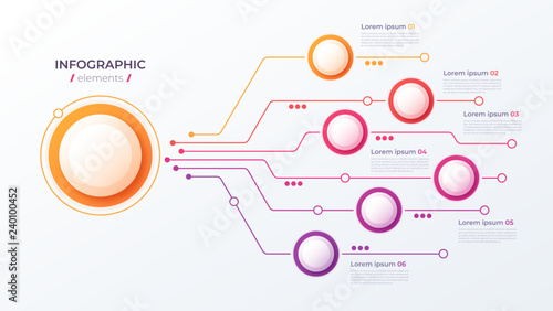 Vector 6 options infographic design, structure chart, presentati
