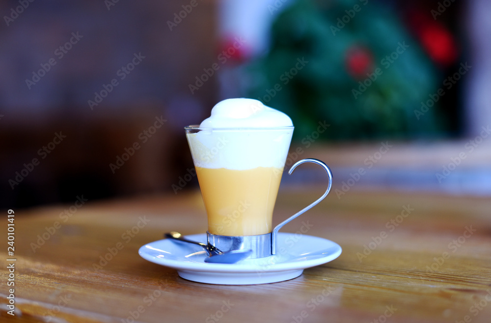 Italian cream hot drinks - Bombardino. Europe, Italy. Italian cream hot drinks - Bombardino. Europe, Italy.