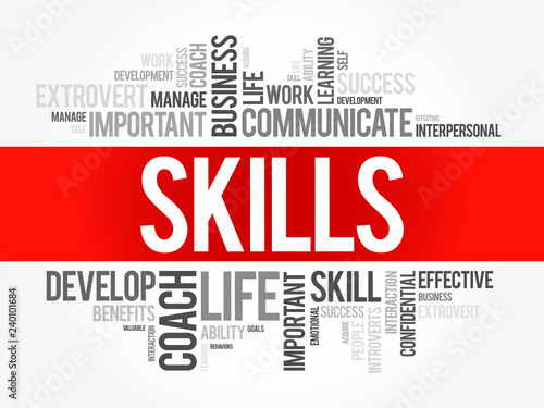 SKILLS word cloud collage, business concept background