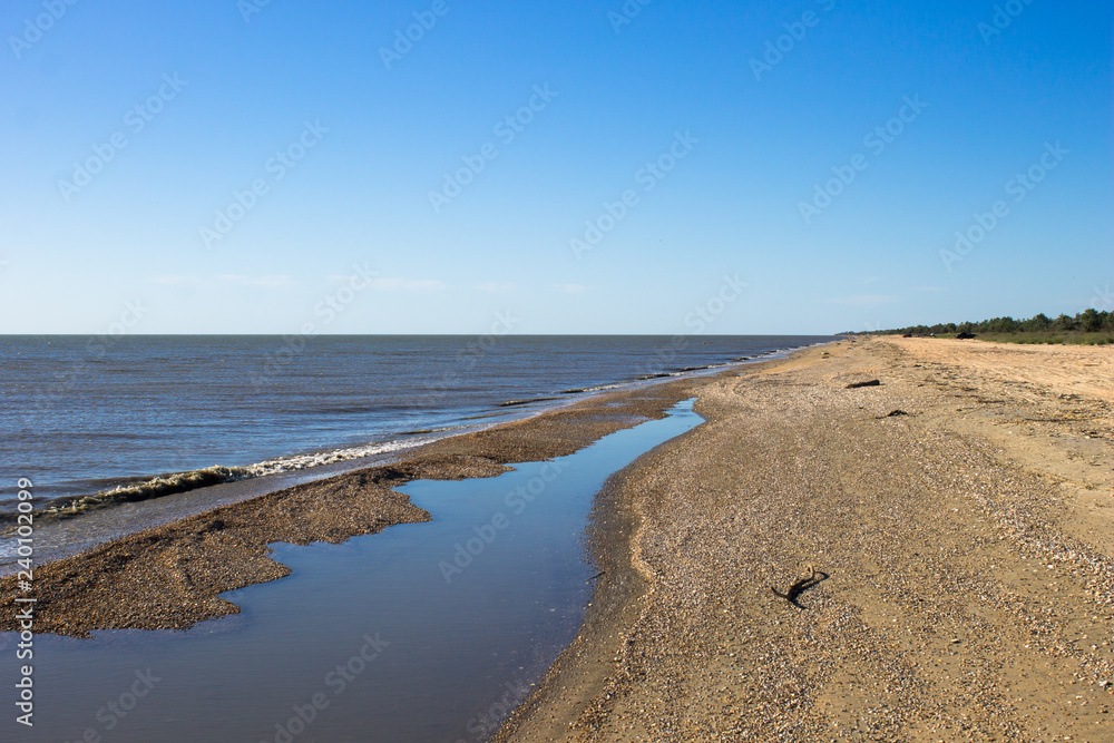 Sandy coast on the Azov Sea