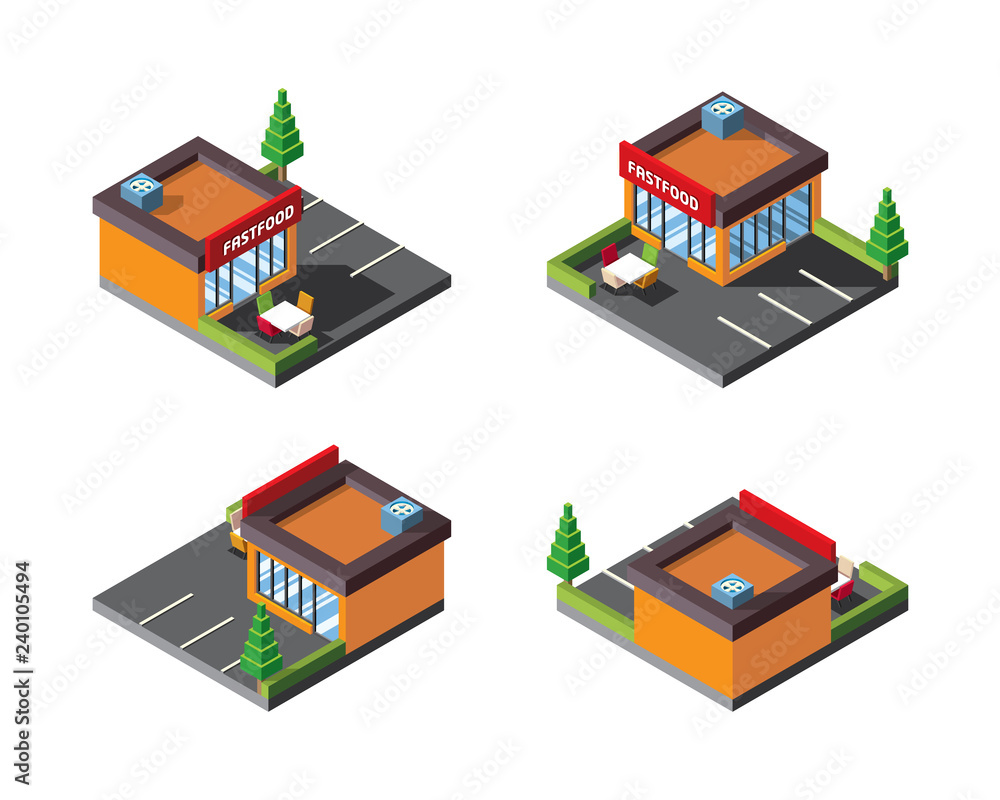 3D isometric Fastfood View All