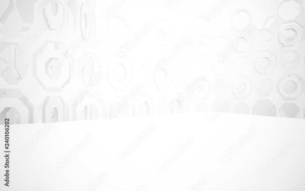 Abstract white interior of the future. 3D illustration and rendering Abstract white interior of the future. 3D illustration and rendering