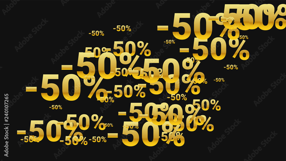 Percent Sings on Dark Background. Black Poster with Silver Percent Sings and Snowflakes. Vector Discount Sale Background. Percent Sings on Dark Background. Black Poster with Silver Percent Sings and Snowflakes. Vector Discount Sale Background.