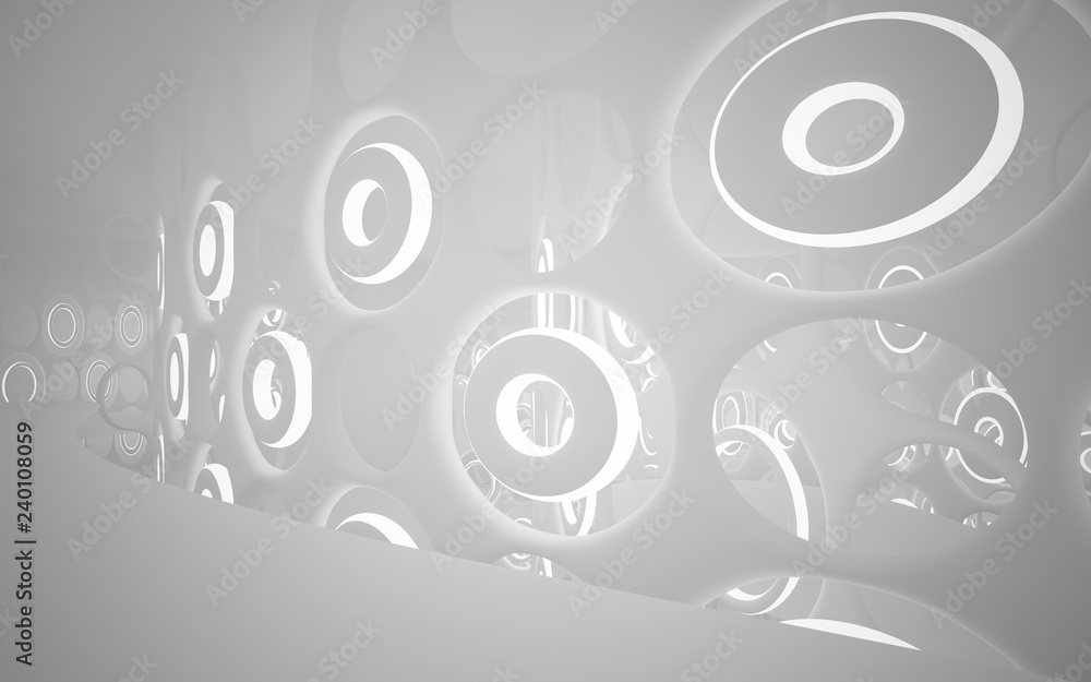 Obraz premium White smooth abstract architectural background. 3D illustration and rendering