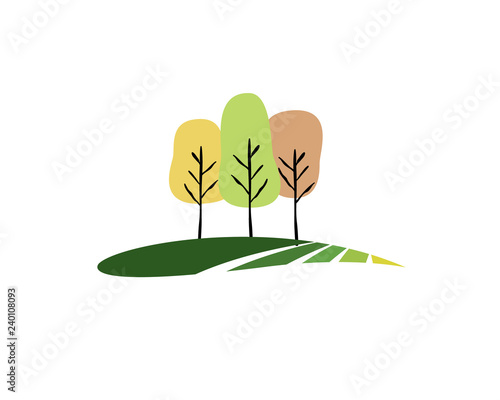 group of tree on the hill