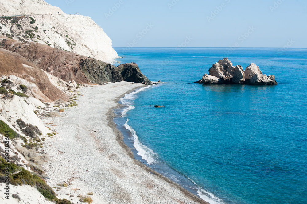 Cyprus stone beach and rocks