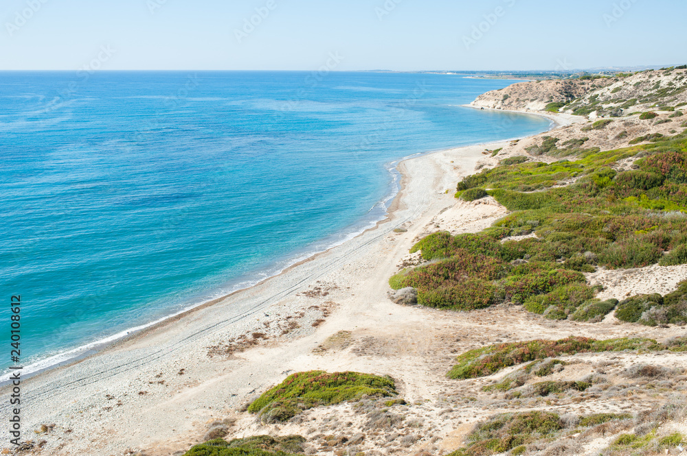 Scenic coast of Mediterranean sea at Cyprus