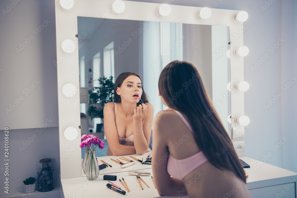 Obraz premium Portrait of nice cute lovely attractive adorable confident conte