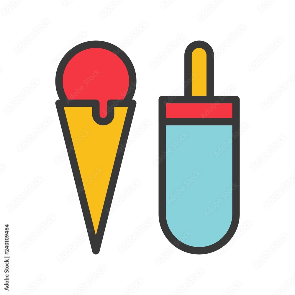 Ice cream vector, Chirstmas related filled style icon editable outline icon Ice cream vector, Chirstmas related filled style icon editable outline icon