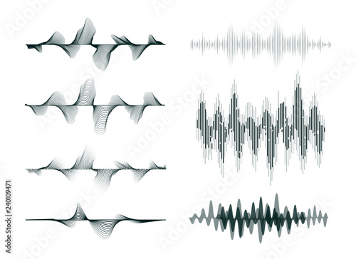 abstract digital technology equalizer, sound wave pattern element for decoration