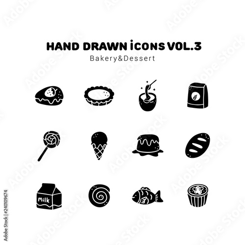 Bakery and Dessert glyph style icons