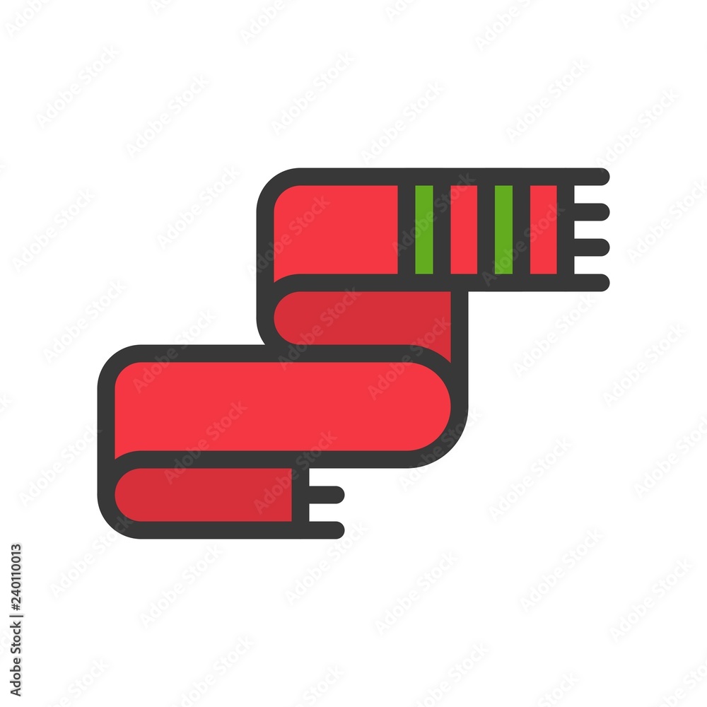 Scarf vector, Chirstmas related filled style icon editable outline icon Scarf vector, Chirstmas related filled style icon editable outline icon