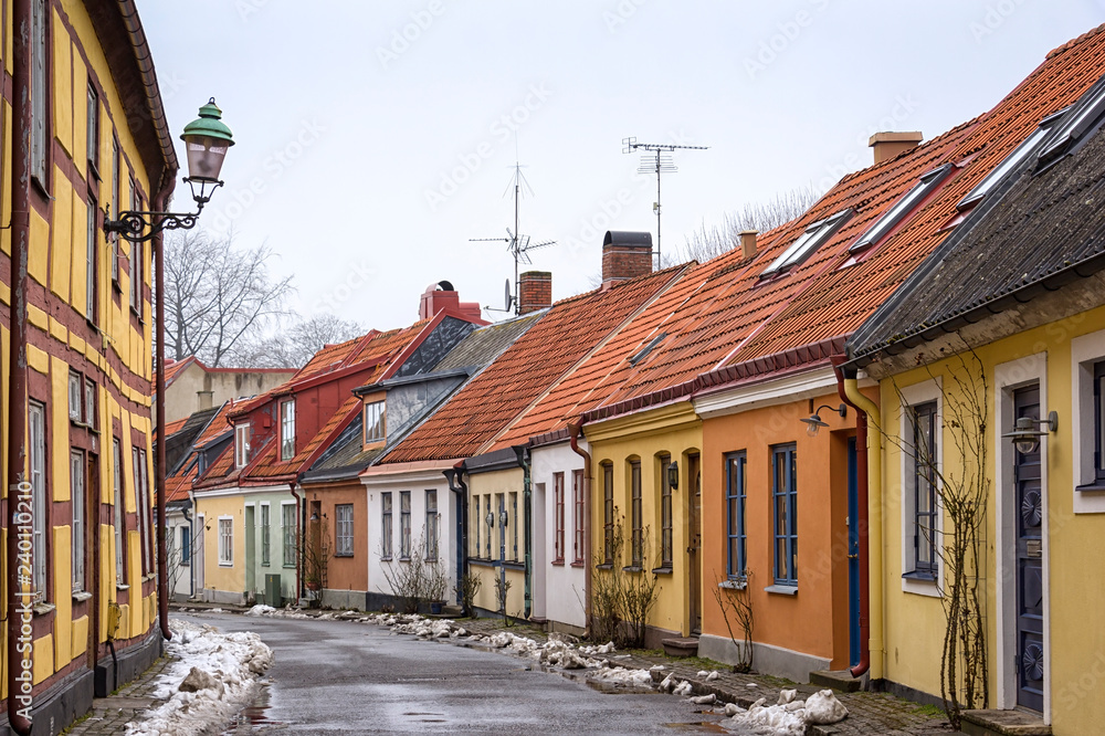 Small street in the Swedish city of Ystad