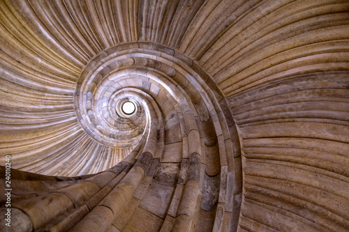 Obraz na płótnie Interesting medieval spiral staircase, sandstone material w salonie