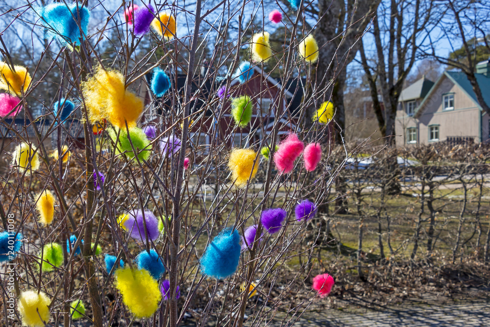 Typical Scandinavian custom to decorate branches
