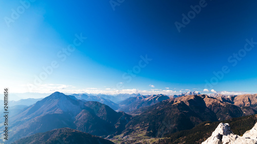 Sunny autumn day at the mount Salinchiet in the italian alps