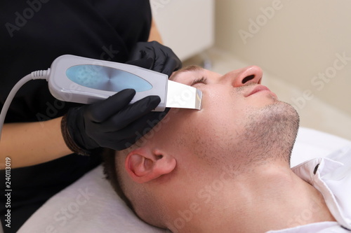 Ultrasonic face scrubber close up.