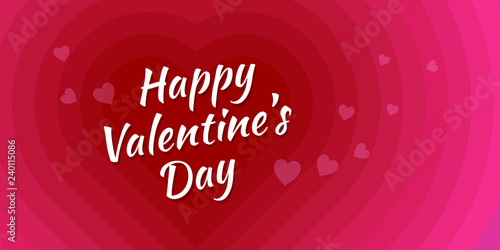 Happy valentines day handwritten text on red background. Concept for special offer. Vector illustration.
