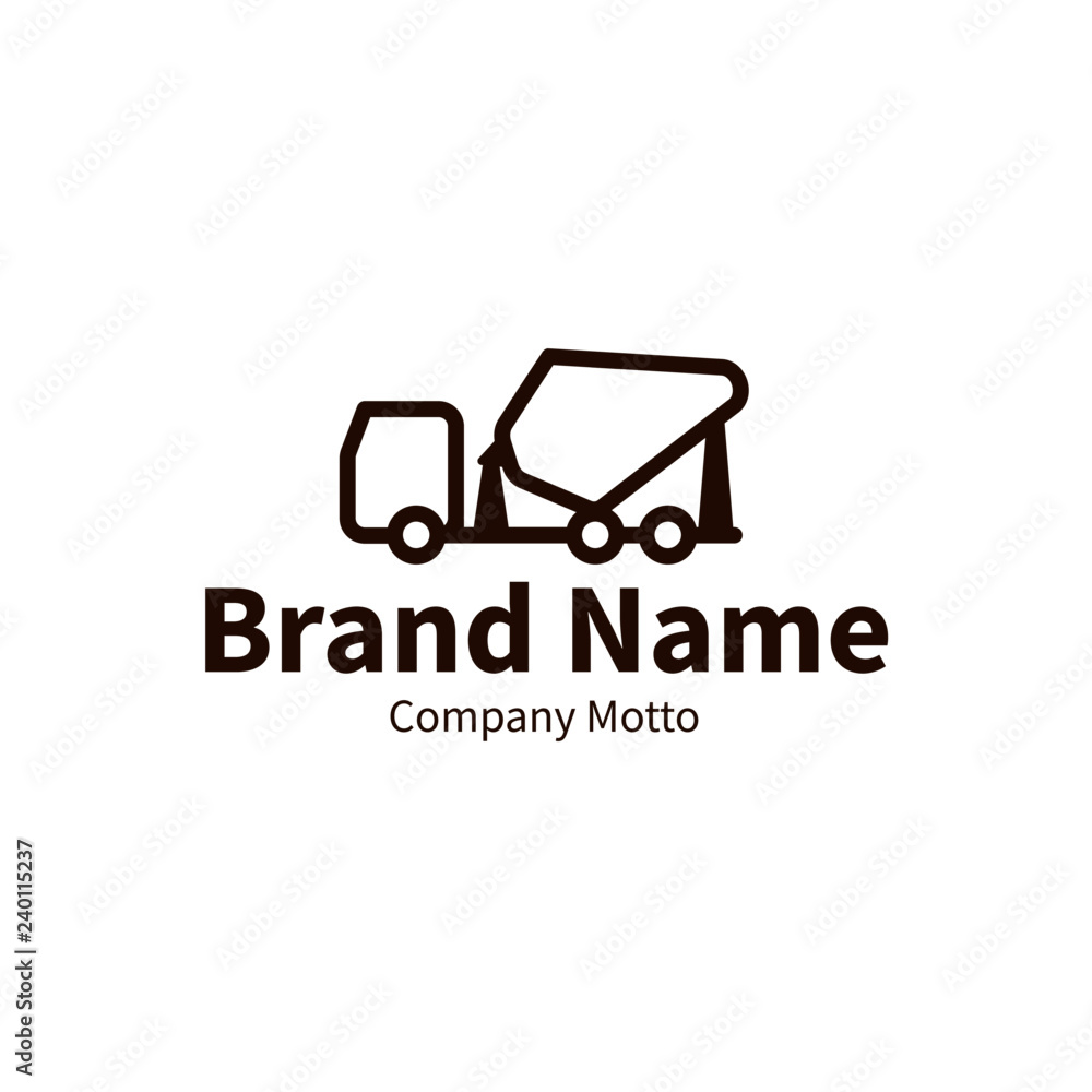 mixer truck logo, modern outline brand design concept, vector illustration