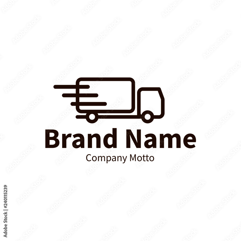 fast truck logo, modern outline brand design concept, vector illustration
