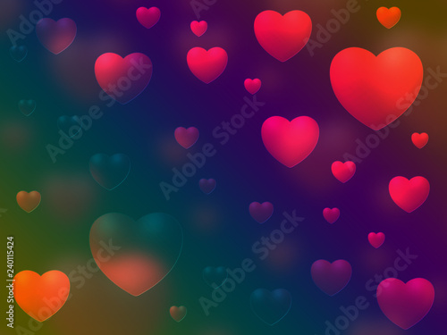 Hearth illustration valentine day background 